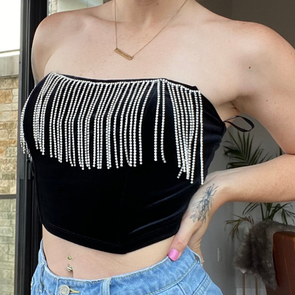 Structured velvet top